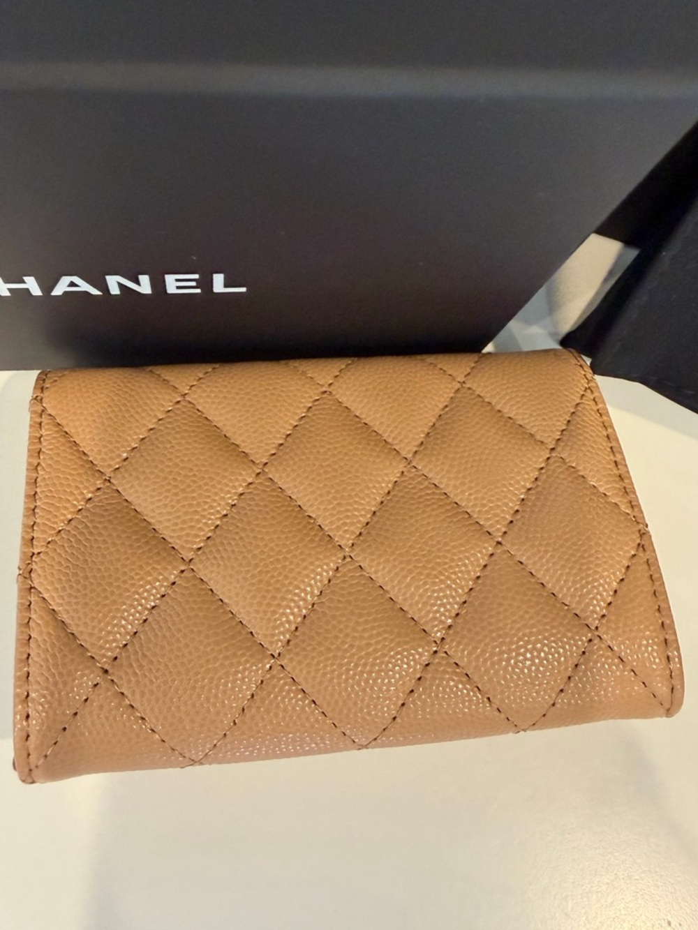CHANEL Quilted Caviar Leather Wallet in Tan  CC 2026 ⭐️latest collection ❤️‍🔥 - Picture 11 of 14